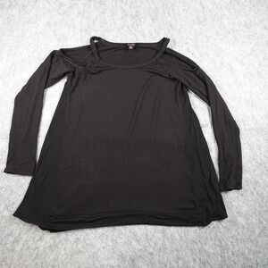 Ella Moss Top Women Extra Small Black Cold Shoulder Modal Tunic Flowy